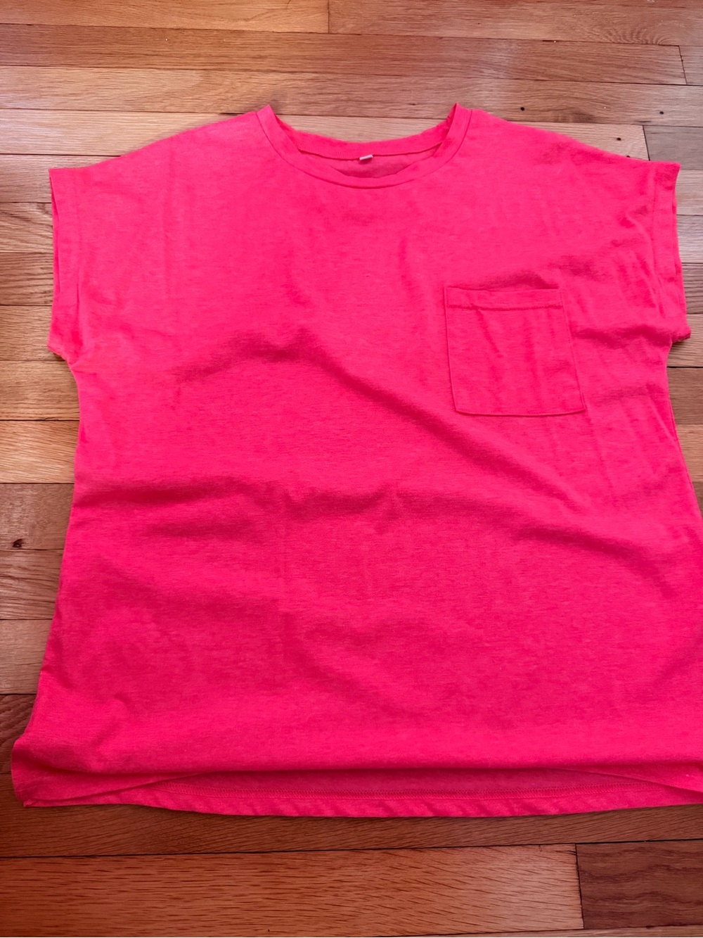 Women's Neon Pink Short Sleeve Pocket Tee